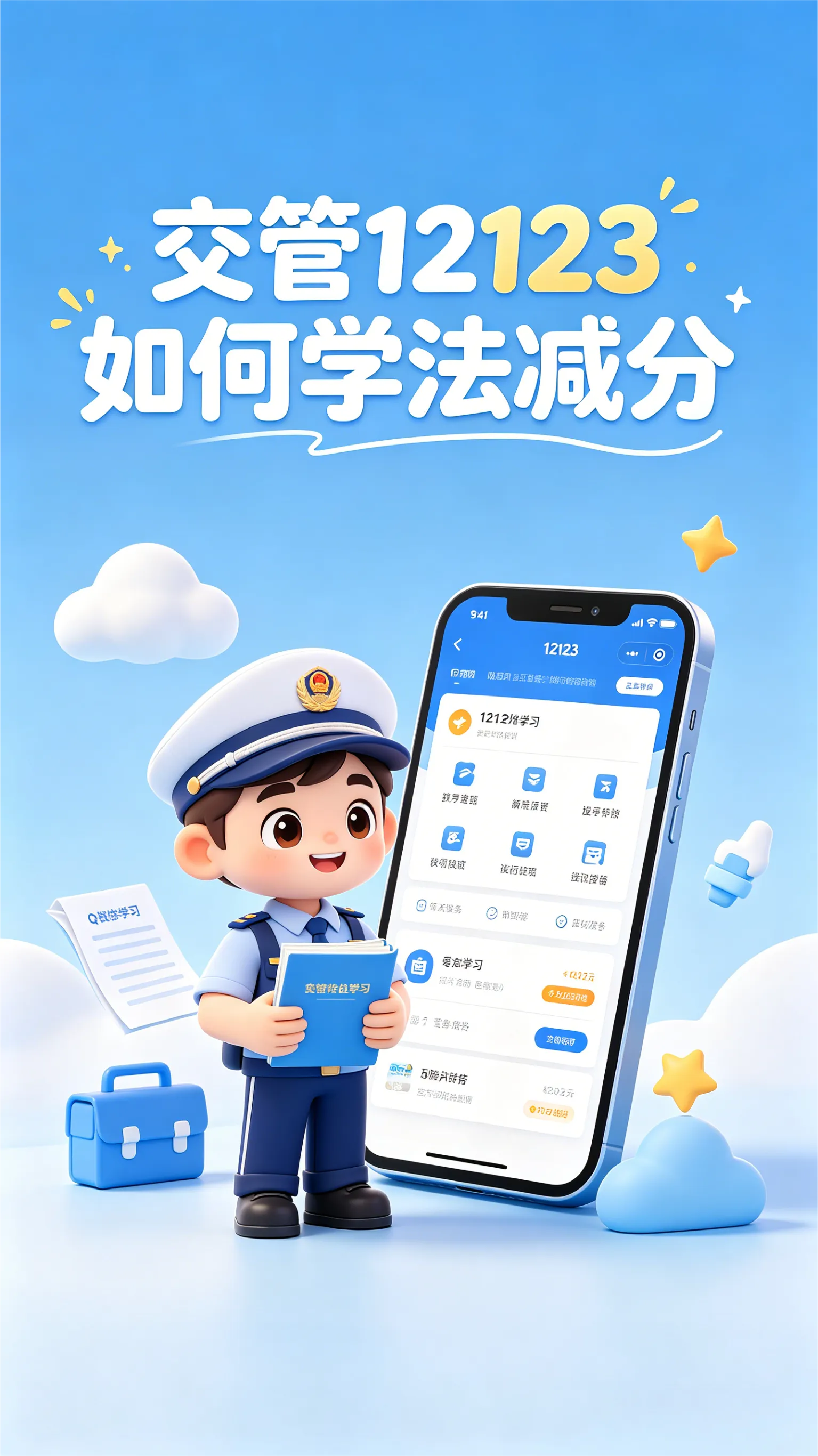12123“学法减分”极简攻略：就4步，1分到手