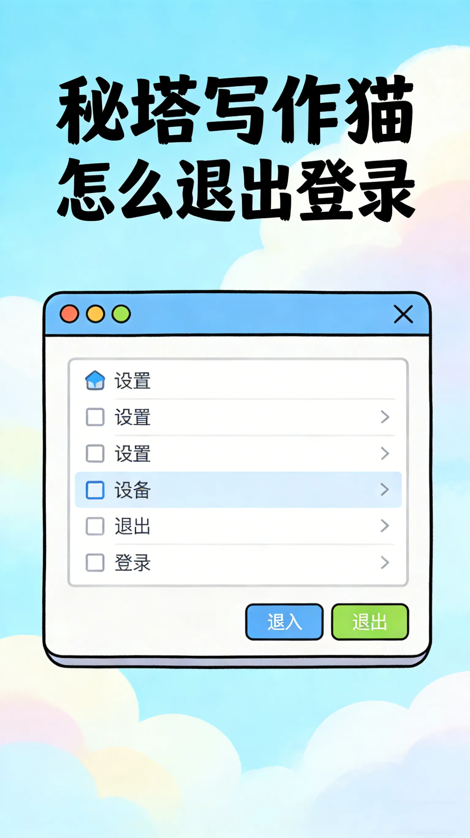 秘塔写作猫退出登录的正确姿势！保护隐私，这3步缺一不可