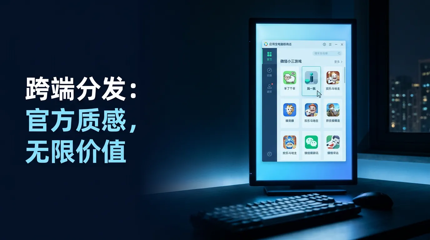 PC 应用宝跨端分发：小游戏电脑端用户时长为何更长？拆解四成独占用户与桌面场景红利