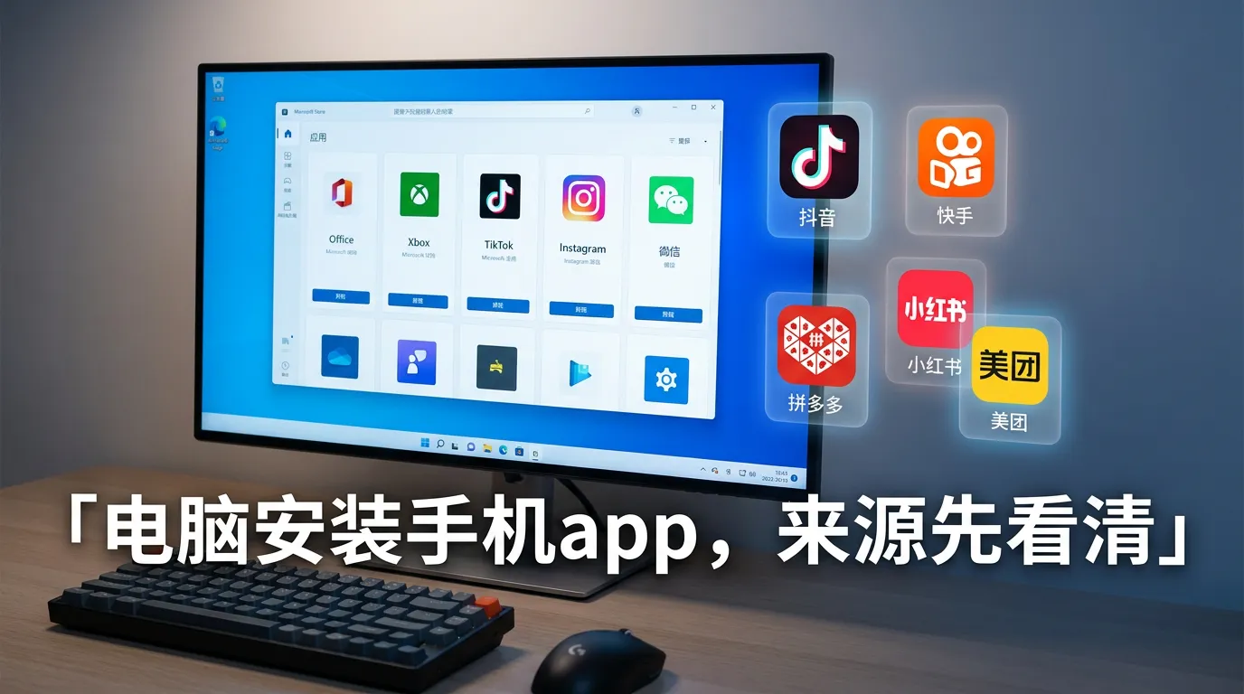 电脑装手机 App 怎么选：先看来源，再走 PC应用宝三步