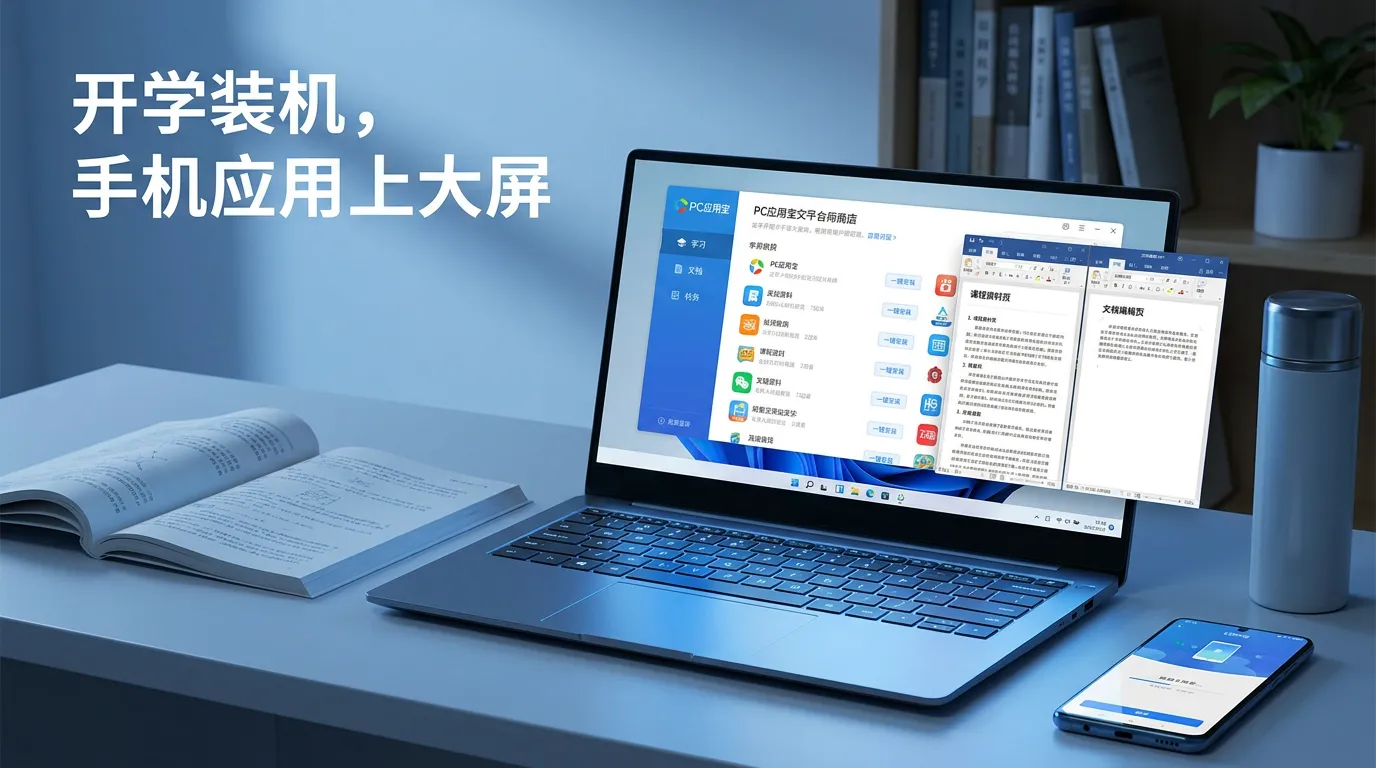 开学装机，先装 PC 应用宝：学习办公 App 搬上电脑，大屏更高效